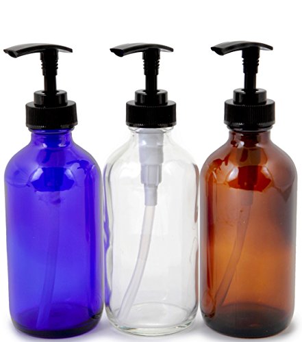 Vivaplex, 6, Large, 8 Oz, Empty, Assorted Colors, Glass Bottles With Black Lotion Pumps … #TOP4