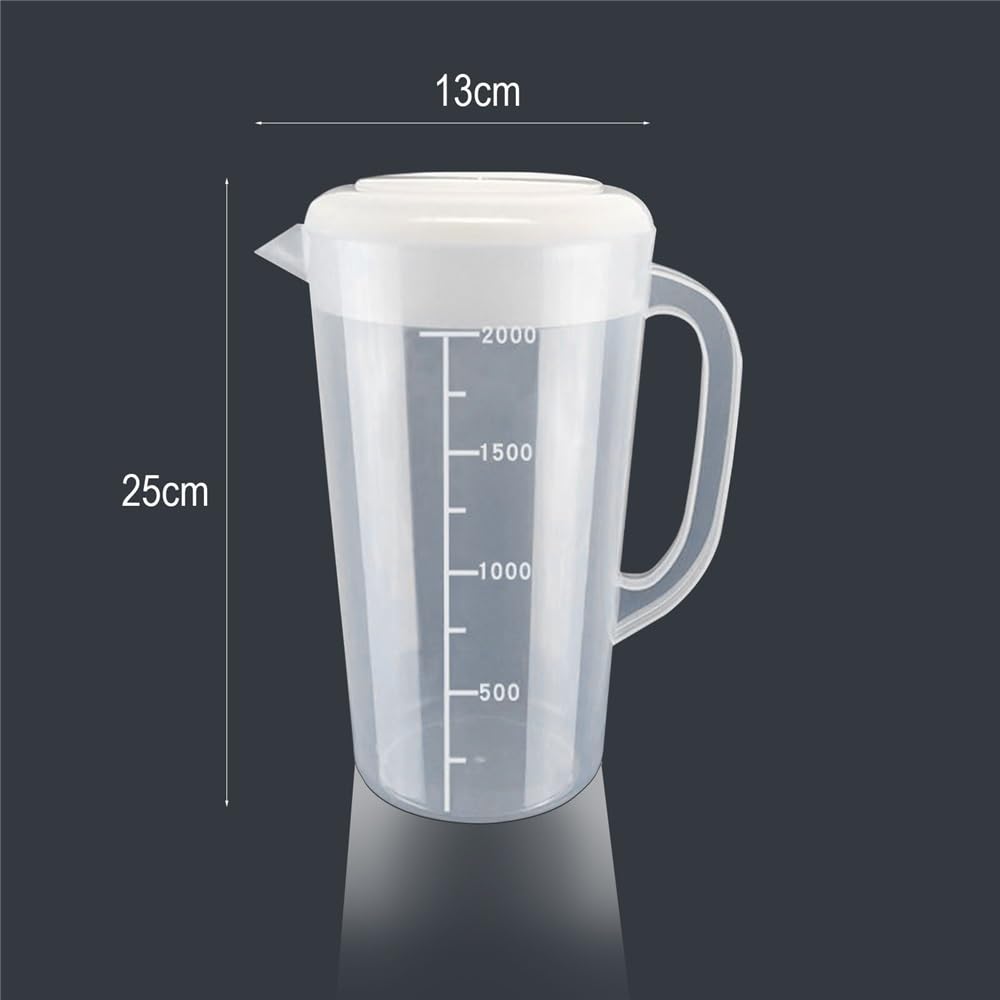 Jarra Agua Hervidor de Agua fría de Gran Capacidad de 2000 ml, Jarra de Agua Transparente de plástico Simple for el hogar, Jarra for Bebidas, Jugo, Leche y Bebidas Jarra de Agua