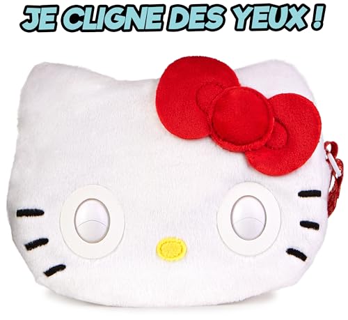 PURSE PETS SANRIO - HELLO KITTY - COMPAGNON INTERACTIF FORMAT SAC A MAIN - Hello Kitty Animal Interactif Tout Doux Blanc Et Rouge Qui Cligne Des Yeux - Sons et Modes De Jeu - Jouet Enfant 5 Ans et +