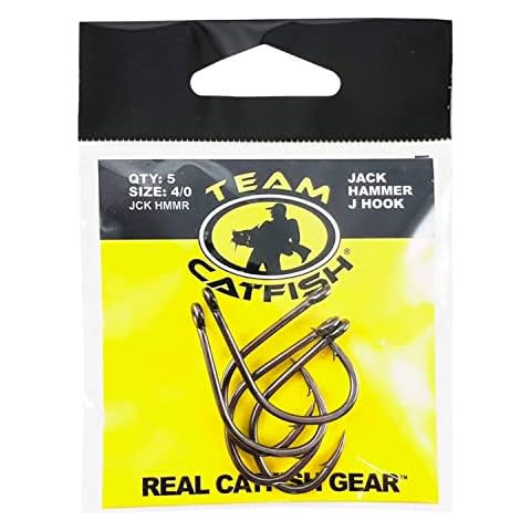Team Catfish TC73Z4/0 Jack Hammer J Nickel Hook, Black Cover