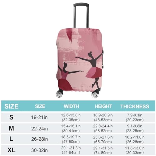 Peach Ballet Pattern Luggage Cover Protector Anti-Scratch Suitcase Cover Washable Luggage Covers Fits 19-21 Inch Luggage2