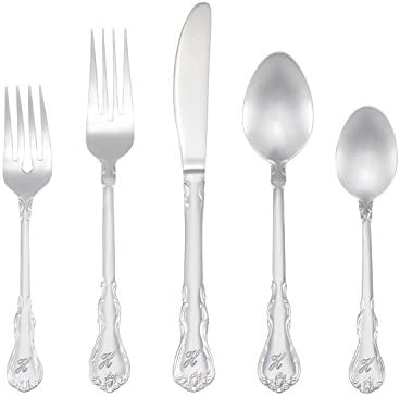 RiverRidge 46-Pc. Monogrammed Flatware, Service for 8, Bouquet Pattern - H
