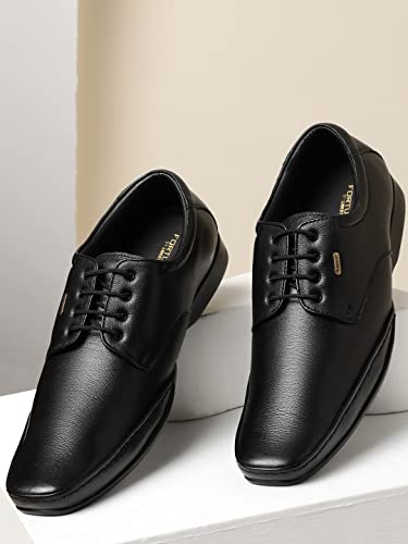 Image of Liberty Healers FL-510 Men's Lacing Formal Derby Shoes - Black & Brown - Synthetic Leather Lace-Up with Cushioned Footbed - Stylish Office & Wedding Footwear - Comfortable and Lightweight