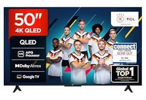 TCL 50T69C 50 Zoll QLED, Direct LED TV, 4K HDR TV, Smart Google TV (Dolby Vision & Atmos, Motion Clarity, Kompatibel mit Google Assistant & Alexa)