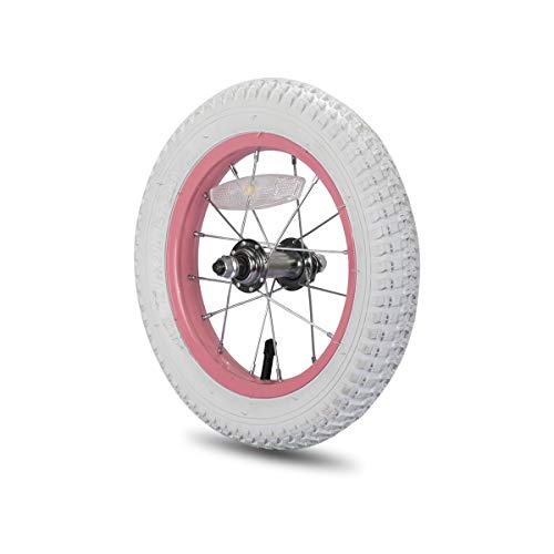 Image of JOYSTAR 12 14 16 18 20 Inch Kids Bike Front Wheels Replacement Bicycle Wheels with 12-20 Inch Solid Air Rubber Tire & Inner Tube Don't Fit Huffy Bike Black & White