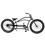 Tracer Siena Chopper Stretch Cruiser Bike for Adults 26 Inch Beach Cruiser Bike with Moon-Type Handlebar Single Speed Adult Recumbent Bike (mbk1)