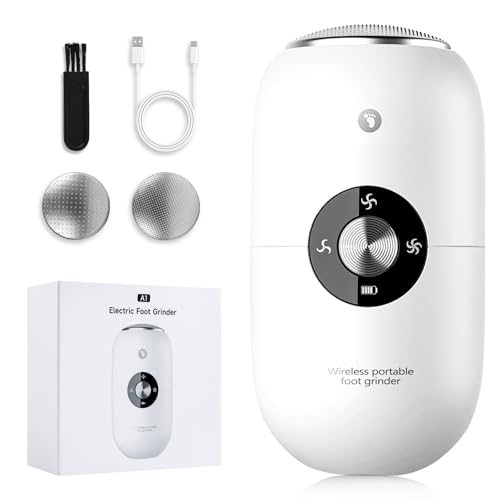 FIVAVA Lima Electrica Pies Durezas, Kit Pedicura Electrico Profesional para Cuidado de Pies, Quita Durezas y Elimina Callos, Pies Lima Electrico con 2 Cabezas de Molienda 316F (Blanco)