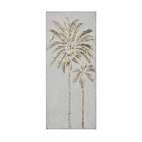 Deco 79 Metal Tree Home Wall Decor Relief Palm Wall Sculpture with Gold Detailing, Wall Art 14' x...