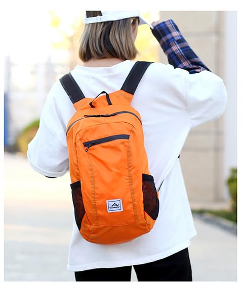 Mochila ligera para senderismo impermeable naranja miniatura 4