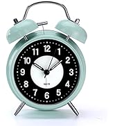 PILIFE 4" Non-Ticking Vintage Classic Bedside/Analog Alarm Clock with Backlight,Luminous,No Snooz...