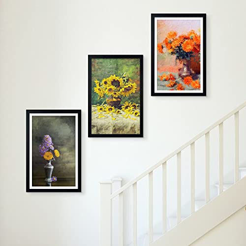 Image of LUCKYLIFE 12x18 Poster Frame Black Set of 2, Display Pictures 11x17 with Mat or 12x18 without Mat, Wall Mount