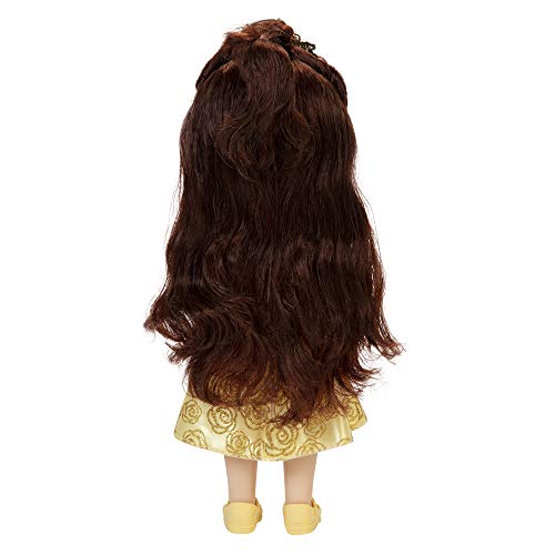 Disney Princess Belle panenka 35 cm, reflexní třpytivé oči, pohyblivé klouby, výsuvné šaty, boty, koruna, dlouhé hnědé vlasy, pro dívky od 3 let