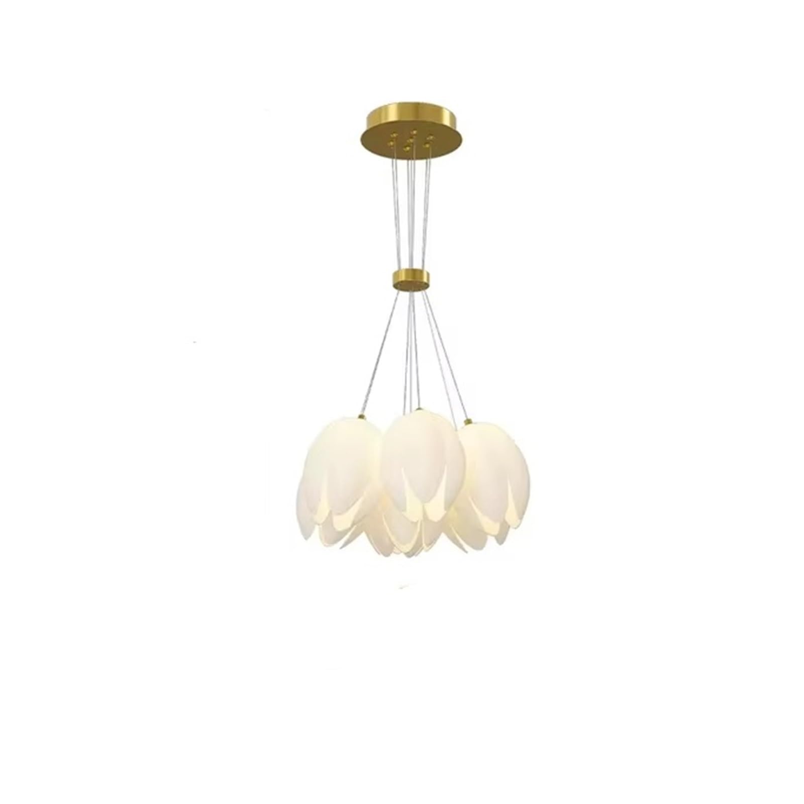 ITOSUI Flower Petal Chandelier Lighting - Modern Gold Pendant Light with White Frosted Glass Decorative Ceiling Fixture for Bedroom Living Room,Chandelier