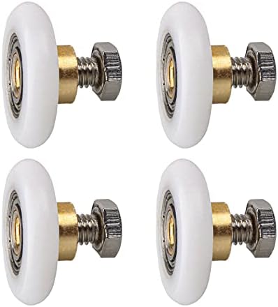 Qikuver Shower Door Roller, 4 Sets Shower Door Rollers Runners 23mm Diameter Bathroom Twin Wheels Pulleys Top and Bottom Replacement Parts (23MM)