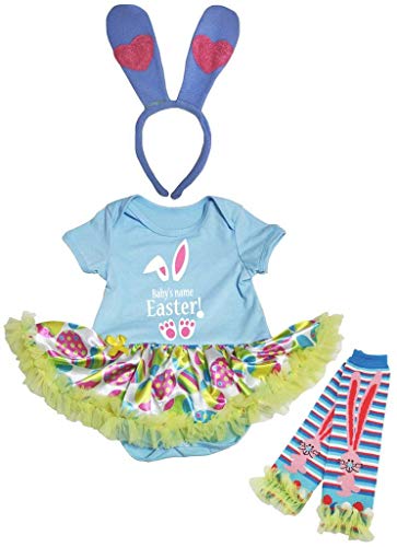 Body lapin de Pâques personnalisable bleu pour la chasse aux œufs de bébé