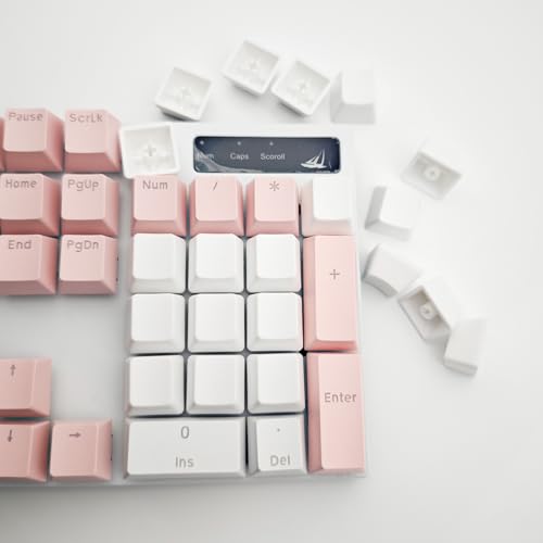 Image of OEM Profile White Blank Keycaps PBT Material 1U R4 Keycap for MX switches Mechanical Keyboard (White, 20pcs)