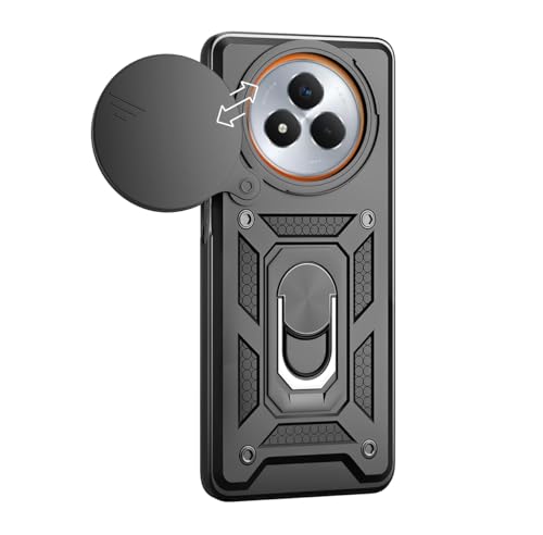 Image of Tough Armor Bumper Back Cover Case for Realme Narzo 80 Pro 5G | Sliding Camera Cover, Kickstand & Ring Holder 360 Degree Protection Back Cover Case for Realme Narzo 80 Pro 5G - Black