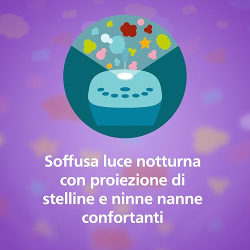 Philips Avent DECT Audio Baby Monitor con luce notturna dotata di proiettore di stelline, comunicazione bidirezionale, portata di 330 m, autonomia wireless fino a 24 ore, modalità notturna, SCD733/26 - Immagine 4