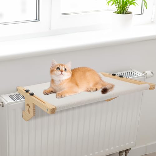 Kocusu Katzenbett Heizung,Groß Abnehmbarem Katzenhängematte für Heizungen,Kuschelige Katzen Hängematte für Heizkörper,Halten 18kg,62 *...