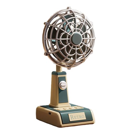 Ventilador de escritorio | Refrigeración silenciosa recargable USB | Ventilador personal vintage portátil con 3 velocidades potentes flujo de aire para el hogar de la cocina de la cocina para la