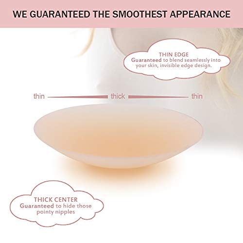 image for Adhesive Nipplecovers, Skinbelle Silicone Nipple Pads Reusable Breast 