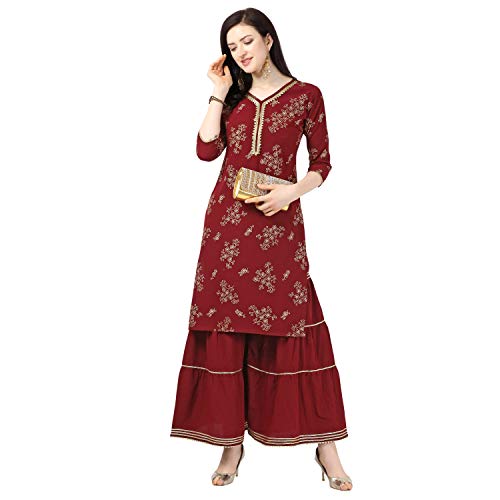 Image of NAINVISH Women KURTA WITH SARARA