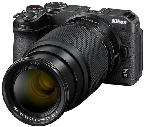 Image of Nikon Z 30 with Two Lenses | Our most compact, lightweight mirrorless stills /video camera with wide-angle and telephoto zoom lenses | Nikon USA Model | 20.8MP Dx Sensor, UHD 4k30p and Full HD 120p, Includes Nikkor Z Dx 16-50mm and 50-250mm Lenses, En-El25 Battery