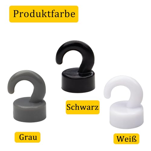 NogmeTaa Mini Magnethaken, Platzsparer & stark – 10 Stück (Schwarz) – Ansicht 2