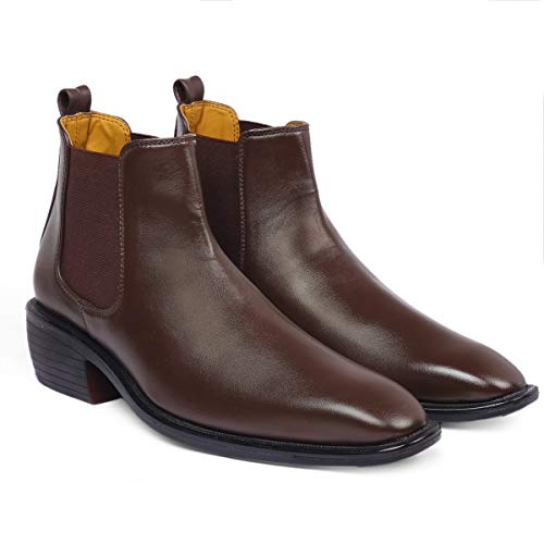 Image of BXXY Men's Height Increasing Elevator Faux Leather Office Wear Chelsea Boot