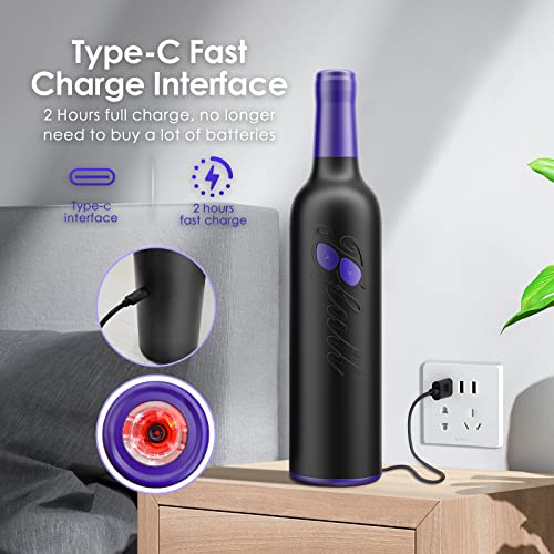 Chefville Electric Wine Opener, Rechargeable Corkscrew, Li-Ion Battery, Wine Bottle Opener With Foil Cutter, Aerator Pourer, Bottle Stopper, Novelty Gifts For Men Women Wine Drinkers #TOP4