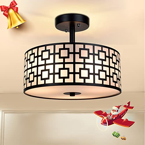 Depuley Led Deckenleuchte Wohnzimmer Schwarz mit 3 E27 Basis(Glühbirne...