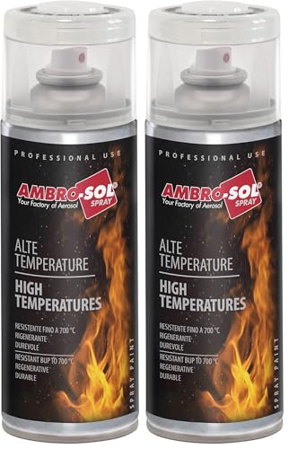Ambro-Sol V400TEMP5 Vernis/Peinture Haute Température, Permet de Renouveler les Surfaces Normalement Soumises à Hautes Températures, Aérosol en Fer-Blanc...