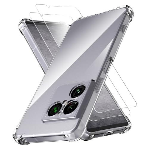 Anoowkoa Funda para Sony Xperia 1 VIII 5G + 2 Piezas Sony 1 VIII Protector de Pantalla Carcasa Protectora la Cámara Antigolpes Transparente con Cojín Esquina Parachoques Case Cover