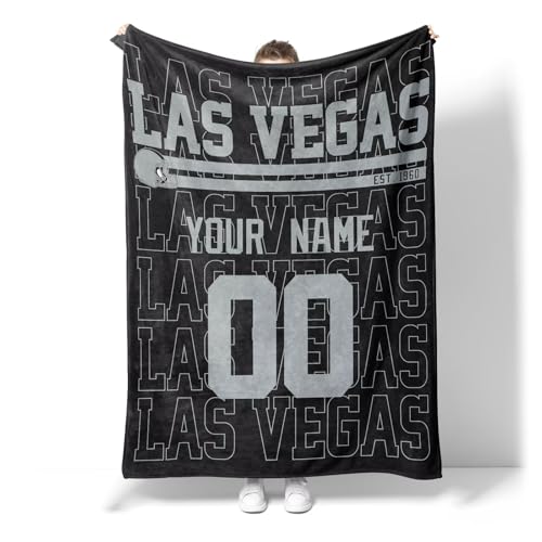 Image of ANTKING Las Vegas Throw Blanket for Men Women Boy Custom Name and Number Gifts