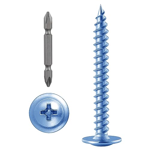 Image of (100 pcs) Wensilon #10x2 inch Phillips Truss Head Wood Screws Galvanized Iron Quick Metal Self Tapping