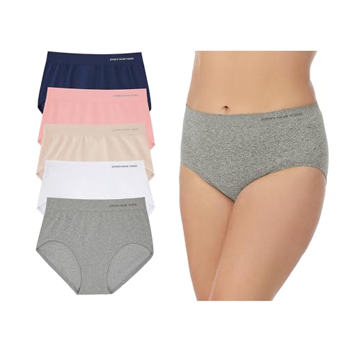 Image of Jones New York Underwear for Women Modern Brief Full Coverage Seamless Stretch Comfort Panties - 5 Pack Multipack
