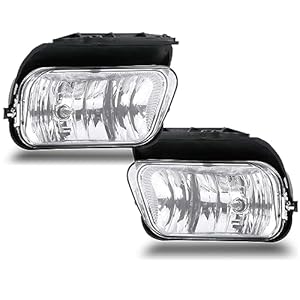 Fog Lights Compatible With 2003-2006 Chevy Silverado 1500 2500 3500 1500HD 2500HD 2007 Classic 02-06 Avalanche Driver and Passenger Side Fog Bumper Lamp Assembly with Bulbs Clear Lens