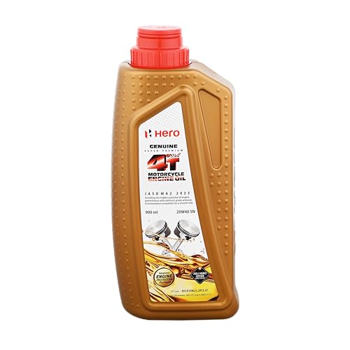 Image of Hero MotoCorp Genuine 4T Plus 20W-40 Engine Oil for Bikes (900 ml) API SN and JASO MA2 Certified| Advanced fuel saving technology| Specially formulated for Hero motorcycles