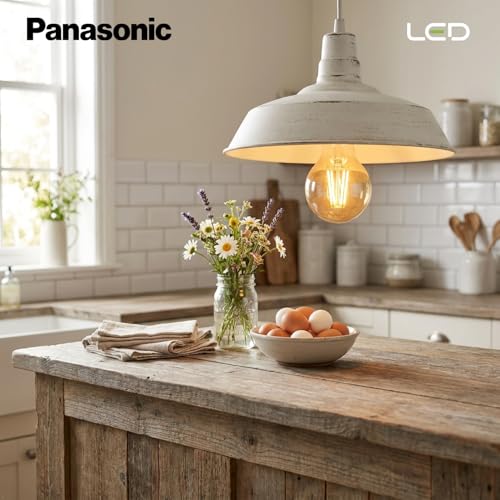 Image of Panasonic Filahazel 8W A60 LED Filament Bulb, Decorative LED Bulb for Home & Office Decoration, Classic Vintage Tinted Glass Filament Bulb comes with In-Built Surge Protection, E27, 2700K (Warm White)