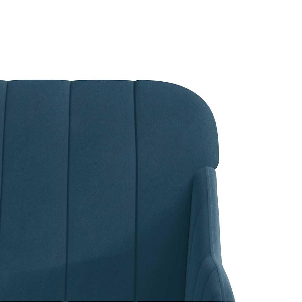 Poltrona Blu in Velluto 63x76x80 cm con Schienale Imbottito e Braccioli Spessi per Relax, Seduta Profonda, Struttura in Metallo Robusta per Soggiorno, Studio, Camera, Ufficio
