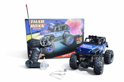 Image of Thar Roxx with Remote Control Rock Crawler High Speed with Mist Spray LED Lights Rc Car Toys for Boys Off Road Vehicle Toy Car for Kids Monster Truck Rock Climbing Car Toy for Kids 4x4 MultiColor
