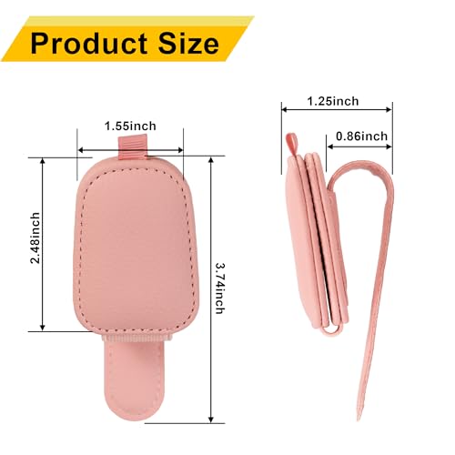 Image of Yuoyar 2 Packs Sunglasses Holders for Car Visor - Magnetic Leather Sunglasses Holder and Ticket Card Clip - Car Visor Accessories (Pink)