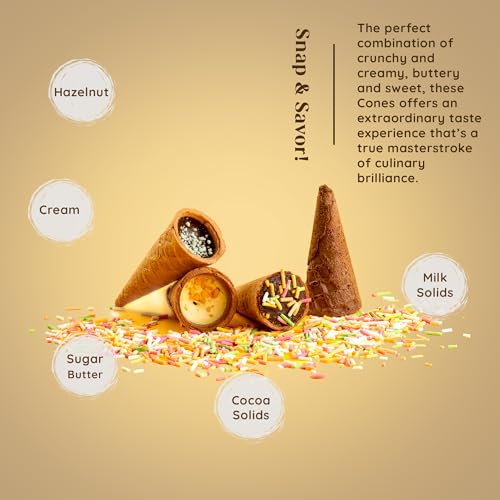 Image of Cacao Springs Hazelnut Conetastic Gift Box, Premium Choco & Nut Delicacy Treats, Mini Wafer Cones, Luxury Chocolate Gift Hamper for Christmas Gifts, 2 Boxes, 140gm