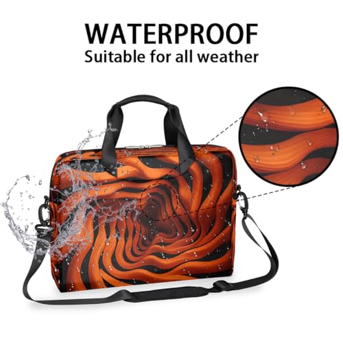 Maletín para laptop 15.6 - 16 pulgadas naranja con rayas negras miniatura 3