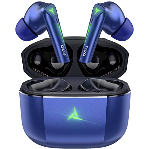 Tozo G1 Wireless Earbuds Bluetooth Gaming Headphones With Microphone High Sensitivity In-Ear Headset With Game/Music Mode Breathing Light And 45Ms Ultra Low-Latency Specially Designed For Gaming, Blue #TOP24
