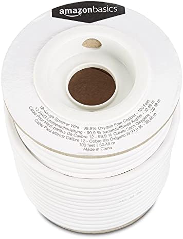 Amazon Basics 12-Gauge Speaker Wire Cable for Audio Applications, 99.9% Oxygen-Free Copper, Red and Black Color Coded, 100-Foot, White Alternate view