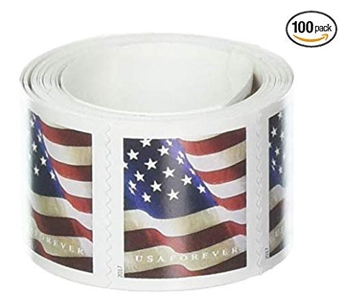 US Flag Postage Stamps, Coil of 100 Stamps