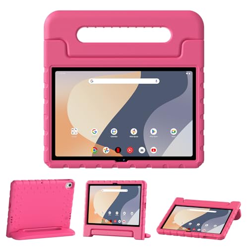 Thoreta Kids Case for Walmart Onn 4th 2024 Shockproof Handle Stand Rosered