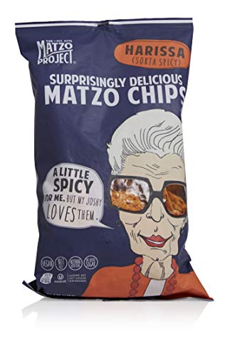 Matzo Chips, Variety Pack of Snack Bags (Everything, Salted, Cinnamon Sugared, Harissa) from The Matzo Project, Kosher, Vegan, Nut-Free, No Trans Fat, Nothing Artificial, 1oz, Pack of 12