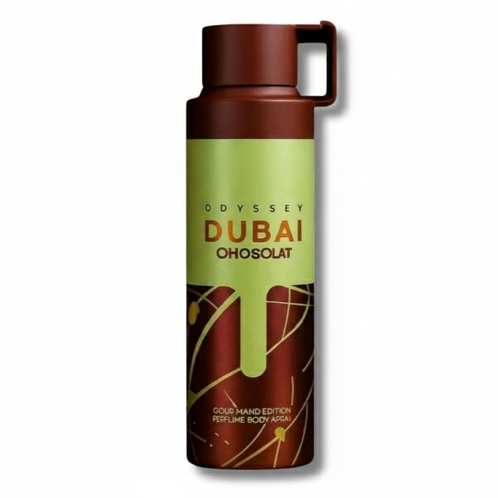 Odyssey Dubai Chocolat Gourmand Edition Deodorant Body Spray -200 ml -Green and Brown Bottle, Chocolate Themed Design-image-14